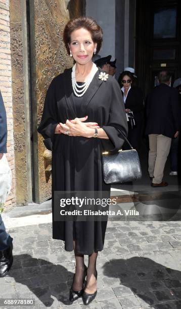 Marisela Federici attends the Laura Biagiotti funeral service in Basilica Santa Maria degli Angeli on May 27, 2017 in Rome, Italy.