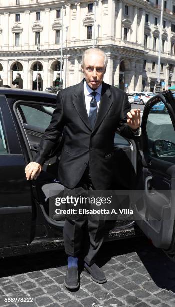 Designer Renato Balestra attends the Laura Biagiotti funeral service in Basilica Santa Maria degli Angeli on May 27, 2017 in Rome, Italy.