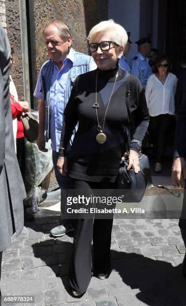 Anna Fendi attends the Laura Biagiotti funeral service in Basilica Santa Maria degli Angeli on May 27, 2017 in Rome, Italy.