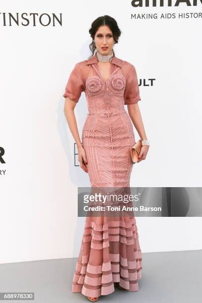 Anna Cleveland arrives at the amfAR Gala Cannes 2017 at Hotel du Cap-Eden-Roc on May 25, 2017 in Cap d'Antibes, France.