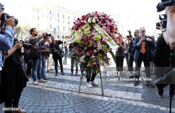 Atmosphere at the Laura Biagiotti funeral service in Basilica Santa Maria degli Angeli on May 27, 2017 in Rome, Italy.