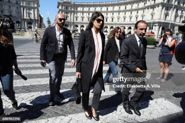 Mayor of Rome Virginia Raggi attends the Laura Biagiotti funeral service in Basilica Santa Maria degli Angeli on May 27, 2017 in Rome, Italy.