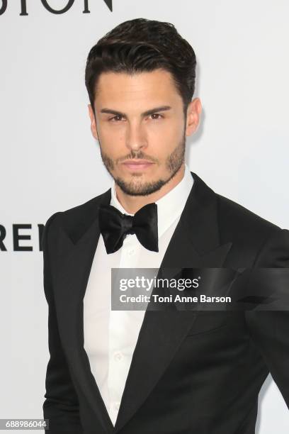 Baptiste Giabiconi arrives at the amfAR Gala Cannes 2017 at Hotel du Cap-Eden-Roc on May 25, 2017 in Cap d'Antibes, France.