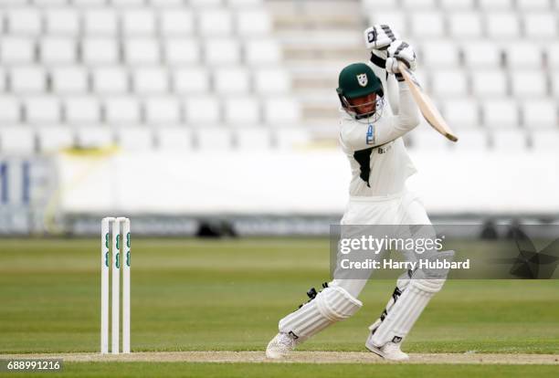 Tom Kohler-Cadmore of Worcestershire bats during the Specsavers County Championship division two match between Northamptonshire and Worcestershire at...