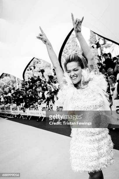 Rita Ora arrives at the amfAR Gala Cannes 2017 at Hotel du Cap-Eden-Roc on May 25, 2017 in Cap d'Antibes, France.