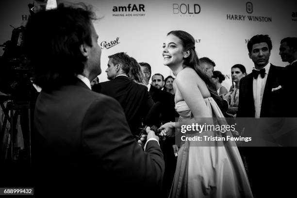 Barbara Palvin arrives at the amfAR Gala Cannes 2017 at Hotel du Cap-Eden-Roc on May 25, 2017 in Cap d'Antibes, France.