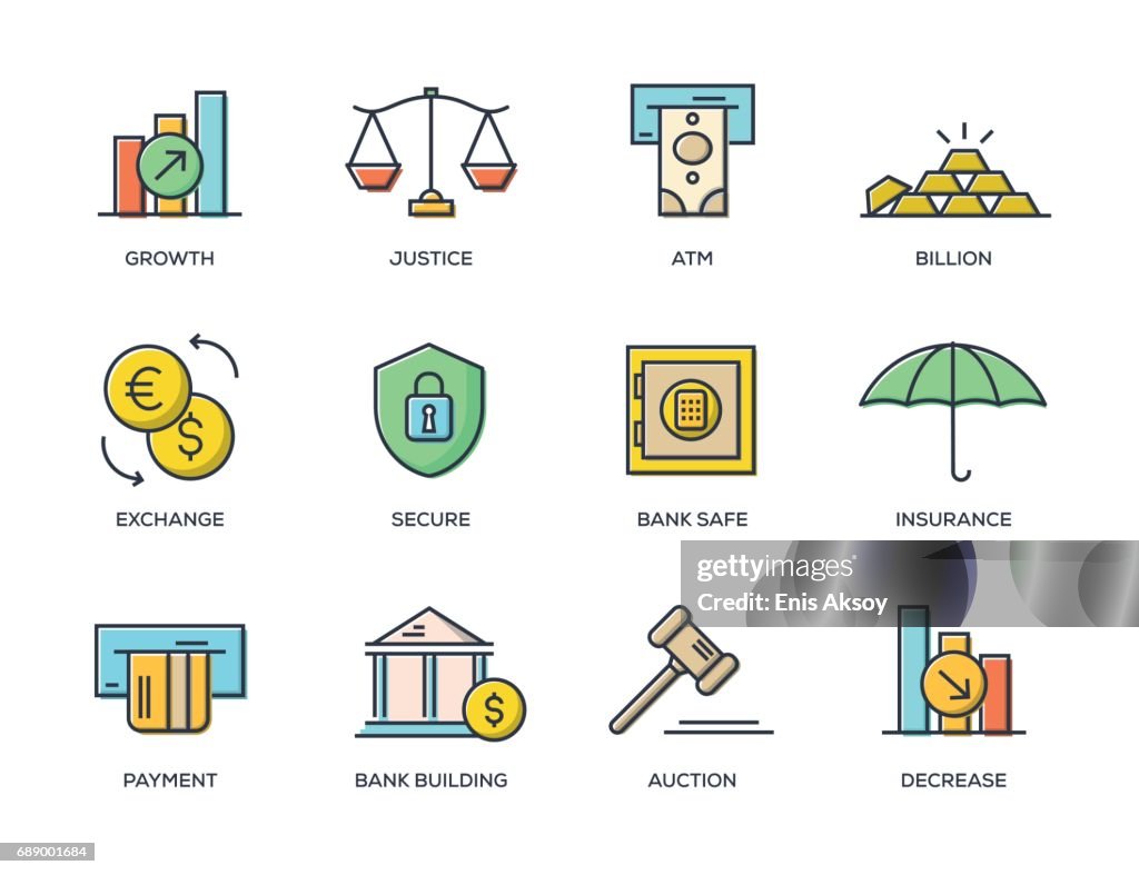 Finance Line Icon Set