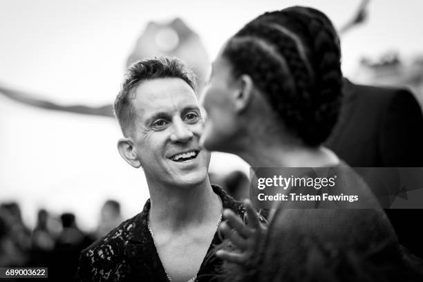 Jeremy Scott and Tracee Ellis Ross attend the amfAR Gala Cannes 2017 at Hotel du Cap-Eden-Roc on May 25, 2017 in Cap d'Antibes, France.