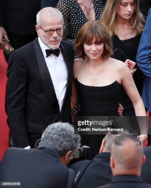 Pascal Greggory and Marie Josee Croze attend the "Based On A True Story" screening during the 70th annual Cannes Film Festival at Palais des...