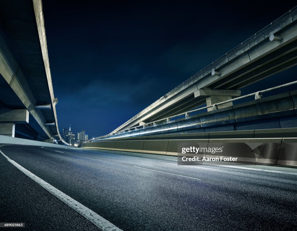 Innercity over pass at Night.