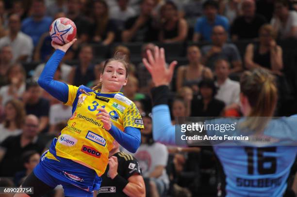 Camille Aoustin of Metz during the Women's handball National Cup Final match between Metz and Issy Paris at AccorHotels Arena on May 27, 2017 in...