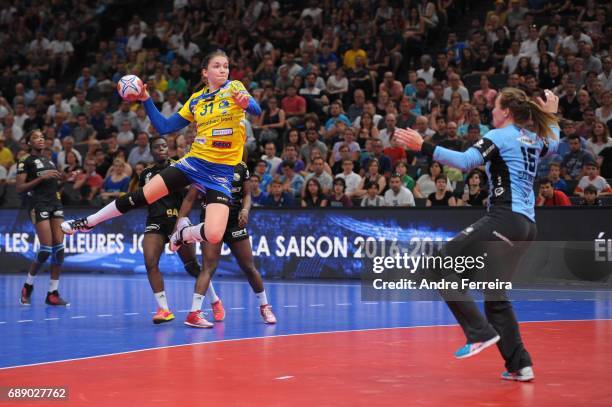 Camille Aoustin of Metz during the Women's handball National Cup Final match between Metz and Issy Paris at AccorHotels Arena on May 27, 2017 in...