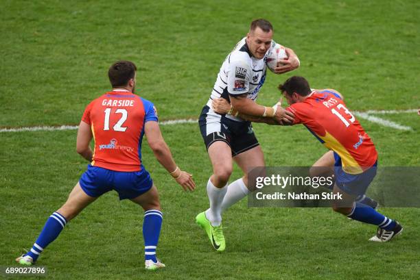 Darrell Griffin of Featherstone Rovers in action during the Rugby League Summer Bash match between London Broncos and Featherstone Rovers at...