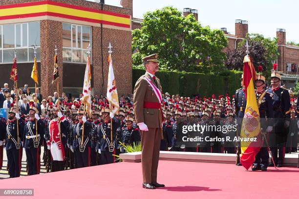 King Felipe VI of Spain attends the Armed Forces Day on May 27, 2017 in Guadalajara, Spain.