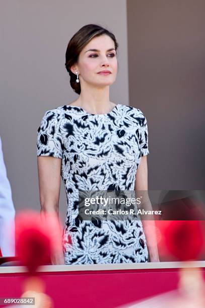 Queen Letizia of Spain attends the Armed Forces Day on May 27, 2017 in Guadalajara, Spain.