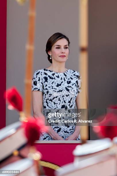 Queen Letizia of Spain attends the Armed Forces Day on May 27, 2017 in Guadalajara, Spain.