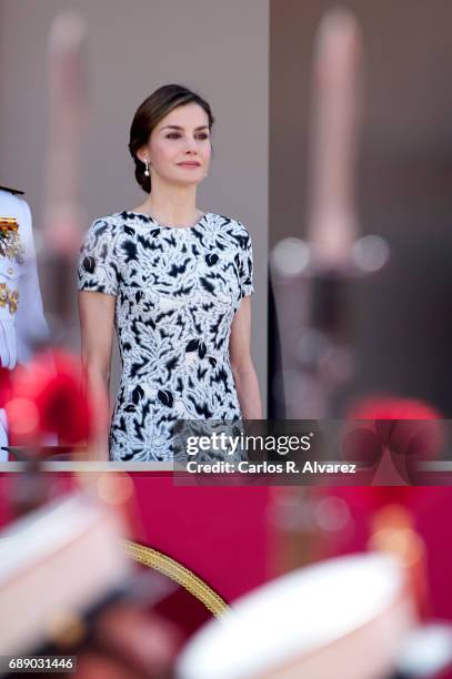 Queen Letizia of Spain attends the Armed Forces Day on May 27, 2017 in Guadalajara, Spain.