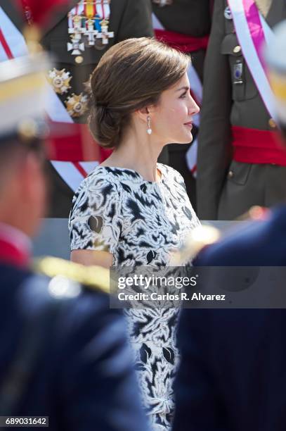 Queen Letizia of Spain attends the Armed Forces Day on May 27, 2017 in Guadalajara, Spain.