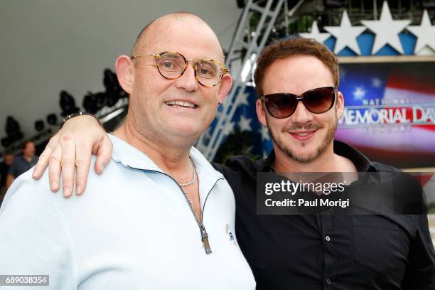Ronan Tynan, and Russell Watson pose for a photo at PBS' 2017 National Memorial Day Concert - Rehearsals at U.S. Capitol, West Lawn on May 27, 2017...