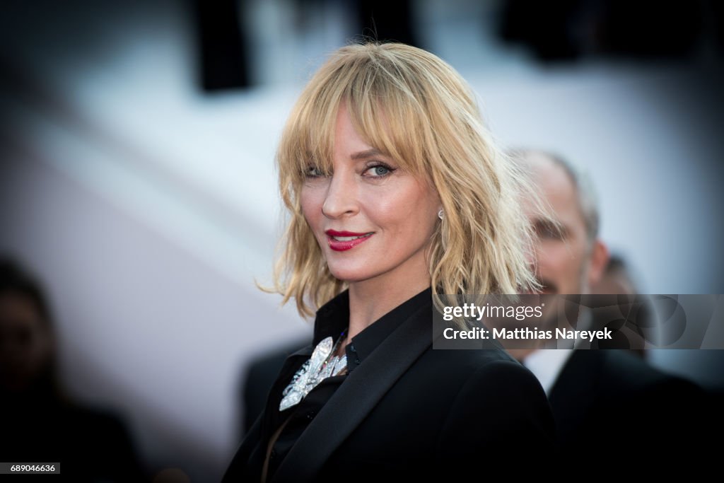 Uma Thurman attends the "Based On A True Story" screening during the