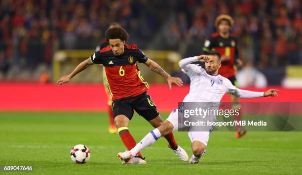 Brussels, Belgium / FIFA WC 2018 QUALIFYING MATCH : BELGIUM vs BOSNIA AND HERZEGOVINA / "nThomas MEUNIER - Vreugde Joie Celebration"nEUROPEAN...