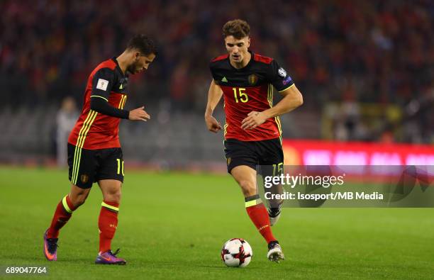 Brussels, Belgium / FIFA WC 2018 QUALIFYING MATCH : BELGIUM vs BOSNIA AND HERZEGOVINA / "nThomas MEUNIER - Vreugde Joie Celebration"nEUROPEAN...