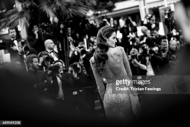 Izabel Goulart attends 'Amant Double ' Red Carpet Arrivals during the 70th annual Cannes Film Festival at Palais des Festivals on May 26, 2017 in...