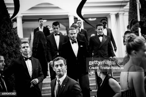 David Beckham arrives at the amfAR Gala Cannes 2017 at Hotel du Cap-Eden-Roc on May 25, 2017 in Cap d'Antibes, France.