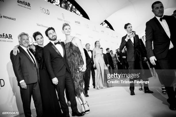 Dustin Hoffman, Lisa Hoffman, Jake Hoffman and Jenna Kelly arrive at the amfAR Gala Cannes 2017 at Hotel du Cap-Eden-Roc on May 25, 2017 in Cap...
