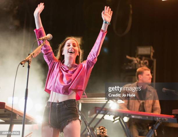 Este Haim of Haim performs on stage at Day 1 of BBC Radio 1's Big Weekend 2017 at Burton Constable Hall on May 27, 2017 in Hull, United Kingdom.