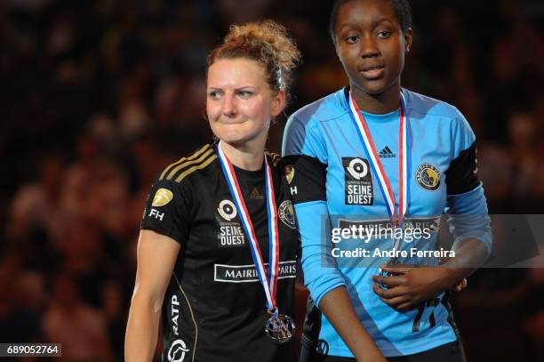 Karolina Zalewski of Issy Paris looks dejected during the Women's handball National Cup Final match between Metz and Issy Paris at AccorHotels Arena...