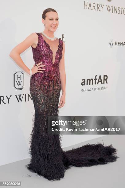 Anna Schafer arrives at the amfAR Gala Cannes 2017 at Hotel du Cap-Eden-Roc on May 25, 2017 in Cap d'Antibes, France.