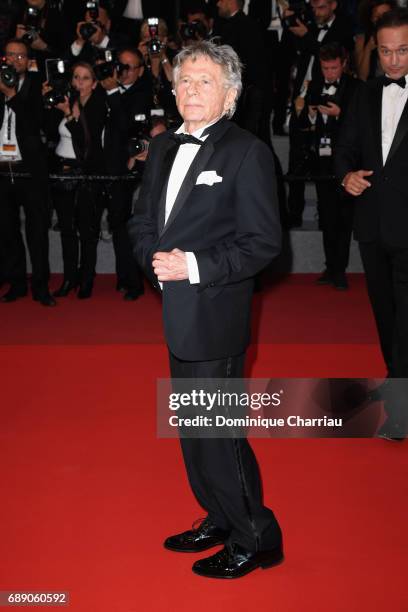 Roman Polanski leaves the "Based On A True Story" screening during the 70th annual Cannes Film Festival at Palais des Festivals on May 27, 2017 in...