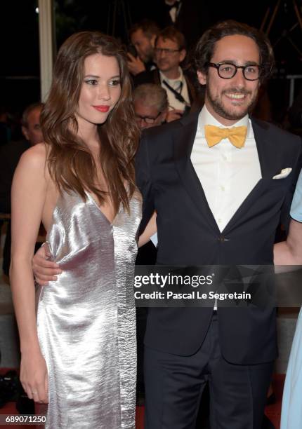 Emilie Broussouloux and Thomas Hollande attend the "You Were Never Really Here" screening during the 70th annual Cannes Film Festival at Palais des...