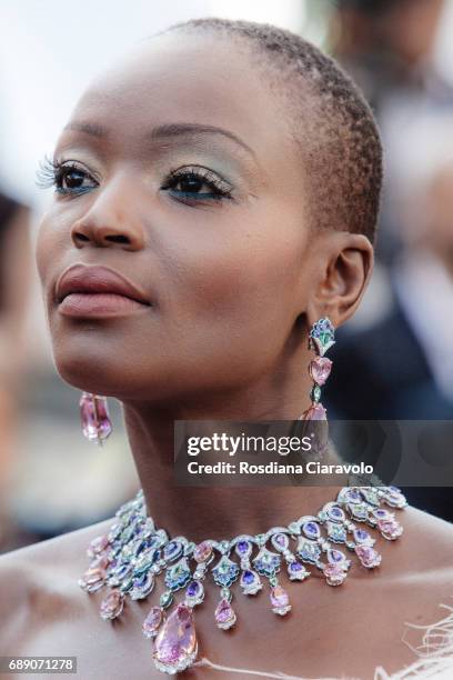 Miriam Odemba attends the "Based On A True Story" screening during the 70th annual Cannes Film Festival at Palais des Festivals on May 27, 2017 in...