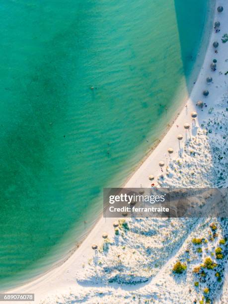 vista panorámica de la playa de la paz méxico - los cabos fotografías e imágenes de stock