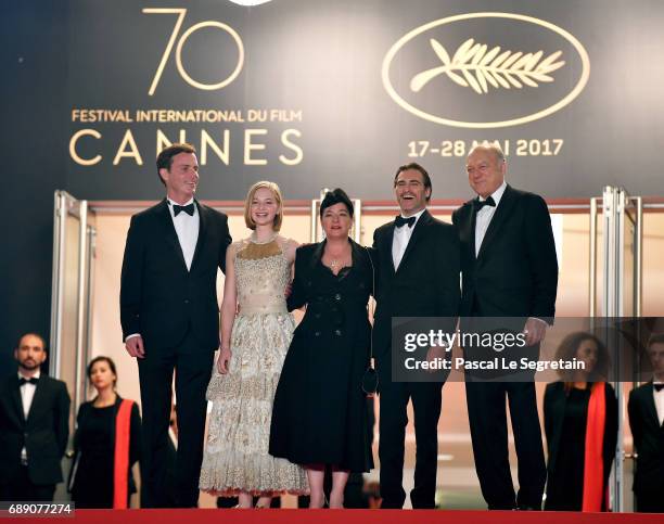 Alex Manette, Ekaterina Samsonov, director Lynne Ramsay, Joaquin Phoenix and John Doman attend the "You Were Never Really Here" screening during the...