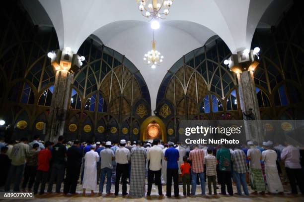 Muslims are during the first tarawih prayer first day of Ramadan in a Mosque in Bangkok, Thailand May 27, 2017.