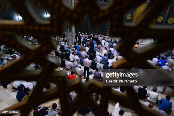 Muslims are during the first tarawih prayer first day of Ramadan in a Mosque in Bangkok, Thailand May 27, 2017.