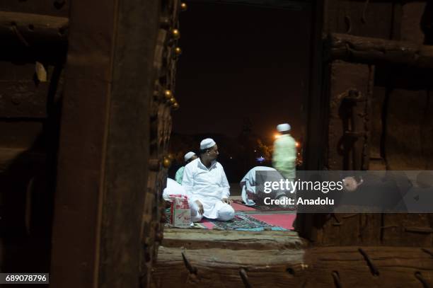 Muslims perform the first 'Tarawih' prayer on the eve of the Islamic Holy fasting month of Ramadan at Jama Masjid in Delhi, India on May 27, 2017.