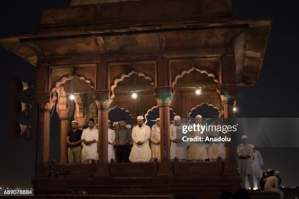 Muslims perform the first 'Tarawih' prayer on the eve of the Islamic Holy fasting month of Ramadan at Jama Masjid in Delhi, India on May 27, 2017.