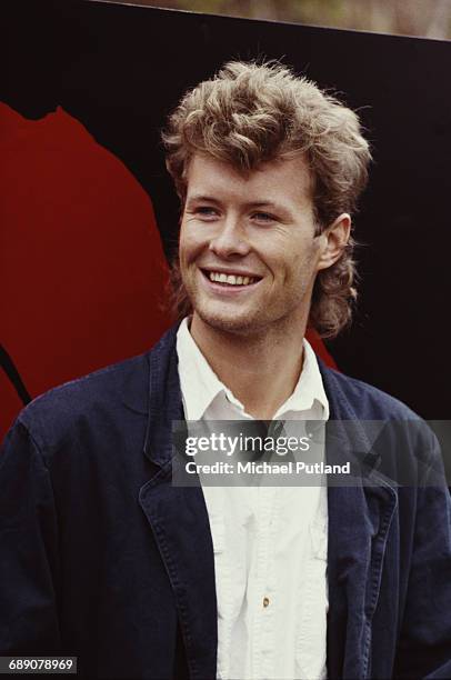 Keyboard player Mags Furuholmen of Norwegian pop group A-ha, at a shoot to promote the James Bond film 'The Living Daylights', for which the group...