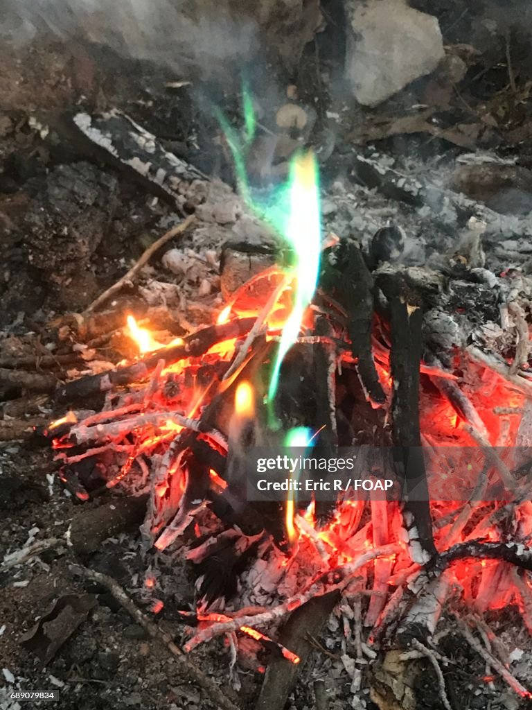 Close-up of a bonfire