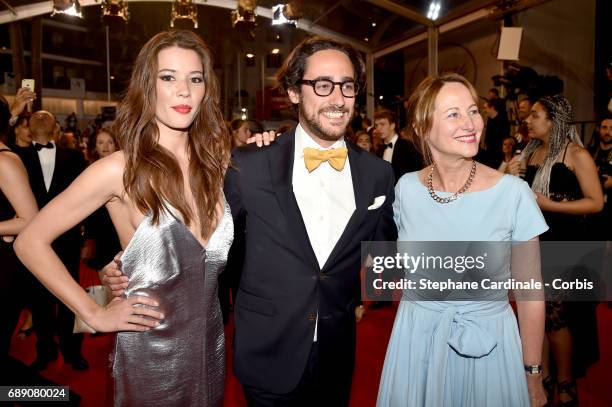 Emilie Broussouloux, Thomas Hollande and Segolene Royal attend the "You Were Never Really Here" screening during the 70th annual Cannes Film Festival...