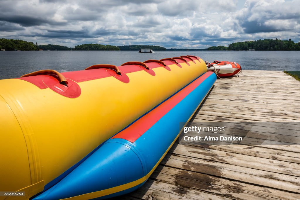 Banana boat on Muskoka lakes