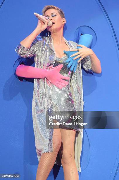 Katy Perry attends Day 1 of BBC Radio 1's Big Weekend 2017 at Burton Constable Hall on May 27, 2017 in Hull, United Kingdom.