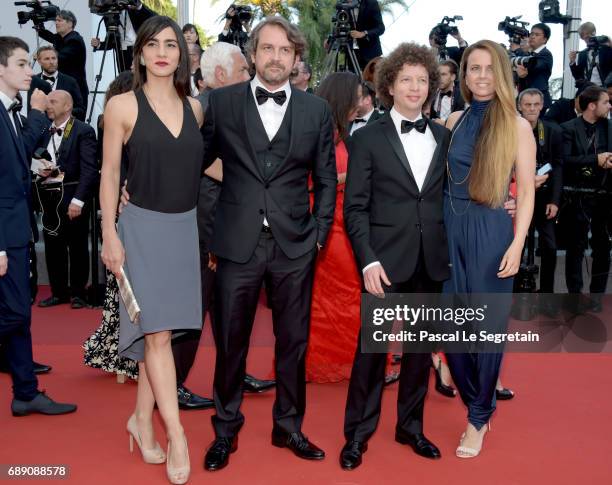 Lorenzo Vigas, Michel Franco and guests attend the "Based On A True Story" screening during the 70th annual Cannes Film Festival at Palais des...