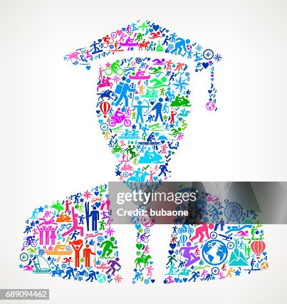 畢業臉積極的生活方式向量圖示模式 畢業臉積極的生活方式向量圖示模式