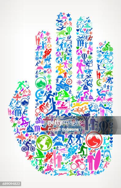 hand active lifestyle vector icon pattern - rodeo background stock illustrations