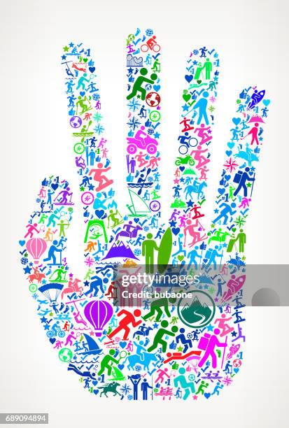 hand active lifestyle vector icon pattern - rodeo background stock illustrations